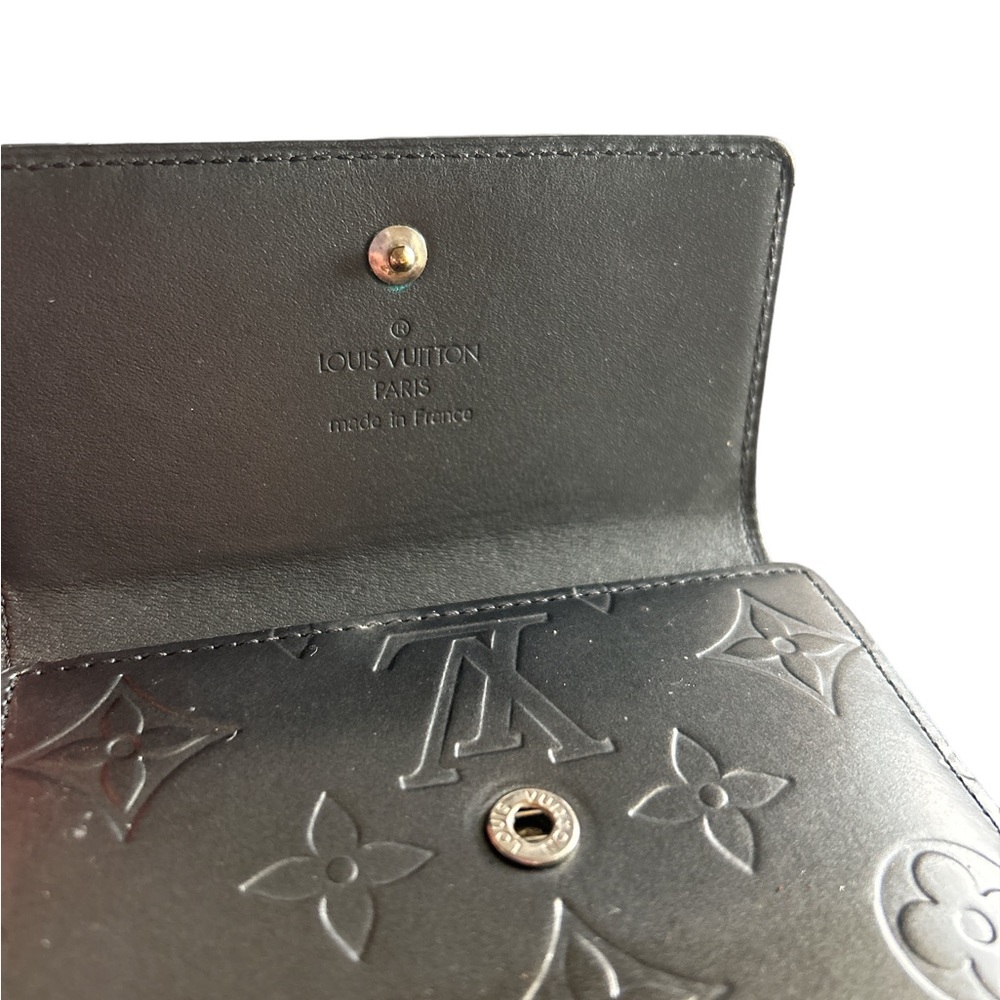 Louis Vuitton Elise Matte Vernis Charcoal Trifold Wallet - Picture 6 of 12
